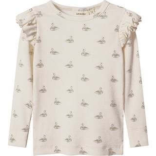 Lil Atelier Gavo Eko Slim Top NOOS - Pastel Parchment/Swan