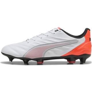 PUMA KING PRO MxSG Football Boots Unisex, Shoes, White/Silver/Glowing Red, 48