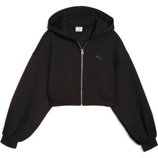 PUMA Wardrobe Essentials Sports Legacy Cropped Full-Zip Hoodie Women, Clothing, Black, XS