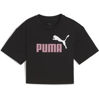 Essentials 2 Colour No. 1 PUMA Logo Short Length Tee Youth, Age, Black/Poised Pink, 13-14Y