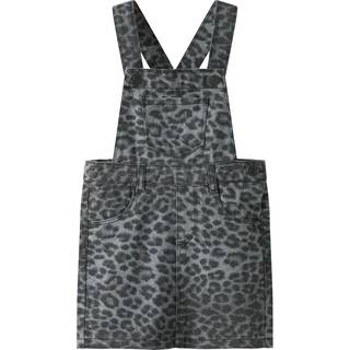 Name It Ophelia Twill Spencer Dress - Night Owl Grey/Leopard