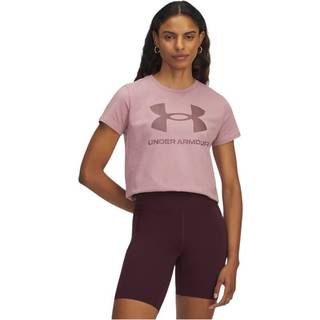 Under Armour Rival Logo Women's Short Sleeve Tourmaline Pink / Maroon Mist XL
