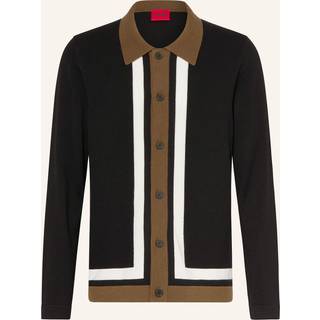 HUGO Herren Cardigan schwarz unifarben