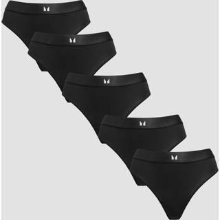 MP Women's Mid Rise Thong (5 Pack) - Black - XS - Sort