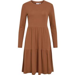 Langærmet Knælang Kjole