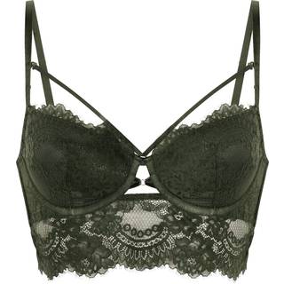 Hunkemöller Amara formstøbt longline bøjle-bh grøn - grøn - 90D