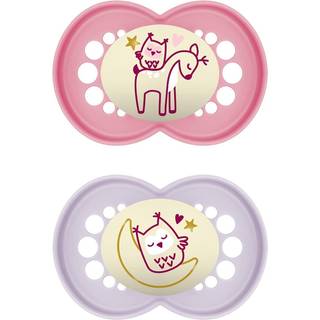 MAM Original Sut Night 6-16M Silicone Pink (2 stk)