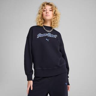 PUMA PREMIUM ESS Oversized Graphic Crew Women, Clothing, New Navy, M