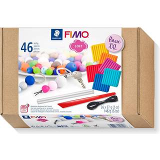 Staedtler FIMO modelleringsler Soft Basis XXL m/værktøj , 46 dele