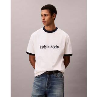 Logo Graphic Relaxed Ringer T-Shirt - Khaki - XS