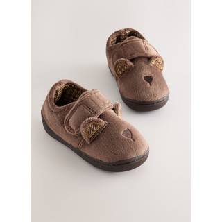 Next Brown Bear Warm Lined Cupsole Slippers
