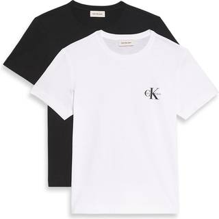 2 Pack Cotton Monogram T-shirts - Black - XS