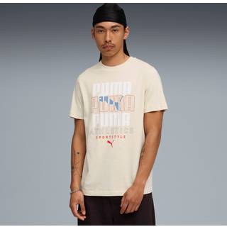 PUMA Graphic Stacked Graphic Tee Men, Clothing, Alpine Snow, M