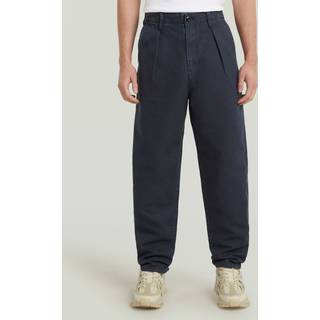 Pleated Chino Relaxed Tapered - Dark blue - Men