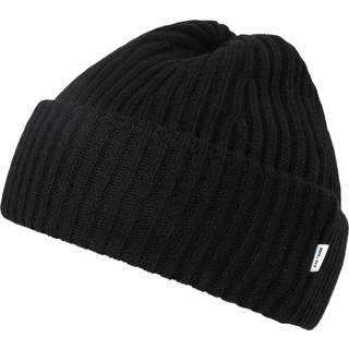 Rib Beanie, Black, One size