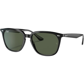 Ray - Ban Unisex RB4362 601/71 Solbriller Injiceret Sort Grøn Firkantet Normal