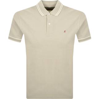Replay Short Sleeved Logo Polo T Shirt Beige