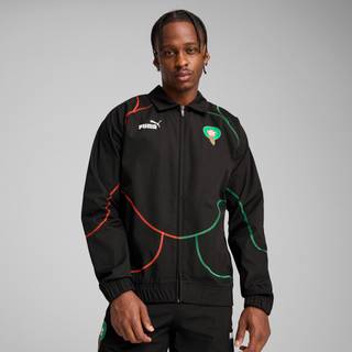 PUMA Morocco ftblStatement Track Jacket, Clothing, Black/Red/Archive Green, XXL