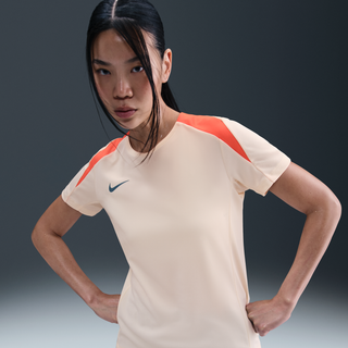 Kortærmet Nike Strike Dri-FIT-fodboldtrøje til kvinder - hvid - S (EU 36-38)
