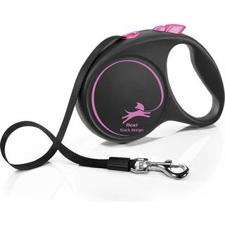 Flexi-line Black Design 5m - Lyserød / Med Bånd / L