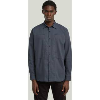 Panelled Pocket Regular Shirt - Dark blue - Men
