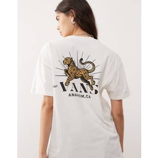 Vans - Leopard Palm T-Shirt, Woman, White, Size: M - White - M