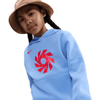 Erling Haaland Club Fleece-fodboldhættetrøje til større børn - blå - L