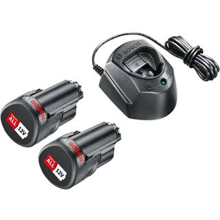 Batteri Bosch StarterSet PBA 12V; 12 V; 2x1,5 Ah + lader GAL 1210 CV