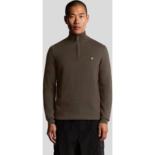 Lyle & Scott Lyle & Scott Brown Cotton Merino Quarter Zip Jumper