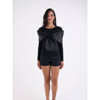 Amy Lynn Amy Lynn Helena Viscose Jersey Top with Organza Bow