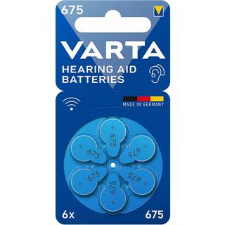 Varta 675 høreapparatsbatterier, 6 stk