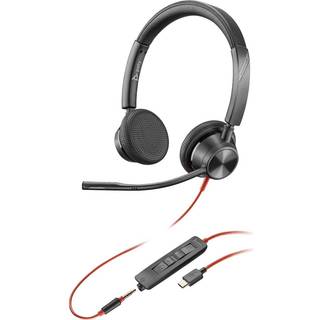 POLY Blackwire 3325 Stereo USB-C Headset +3.5mm Plug +USB-C/A Adapter