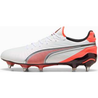 PUMA KING ULTIMATE FG/AG Football Boots Unisex, Shoes, White/Silver/Glowing Red, 39