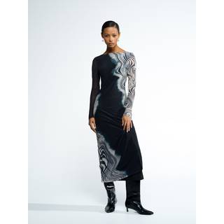 French Connection French Connection Blue Celeste Shuri Mesh Midi Dress - xlarge