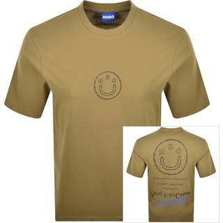 HUGO Blue Nylix T Shirt Khaki