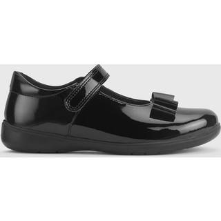 Start Rite Start-Rite Girls Bella Shiny Patent Mary Jane Bow Rip-Tape School Black Shoes - uk135eu325