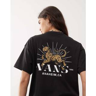 Vans - Leopard Palm T-Shirt, Woman, Black, Size: XS - Black - XS