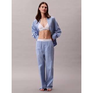 Cotton Poplin Logo Pyjama Pants - Blue - XL