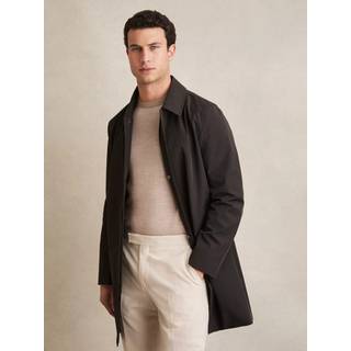 Reiss Reiss Brown Logan Hybrid Removable Funnel Neck Overcoat