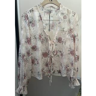 A-View - Flounce Blouse AV7039 - 308 - Sand/Dusty Green