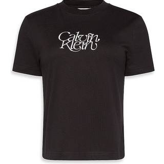 Script Logo Graphic Slim T-Shirt - Black - S