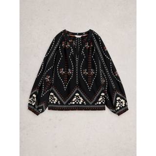 White Stuff White Stuff Black Aurora Embroidered Top
