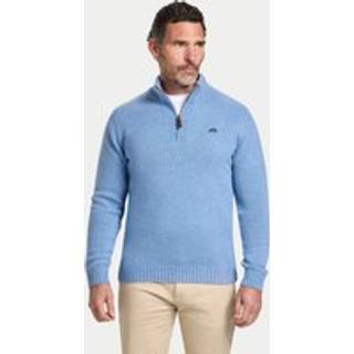 Raging Bull Raging Bull Blue Chunky Fleck Quarter Zip Knit Jumper
