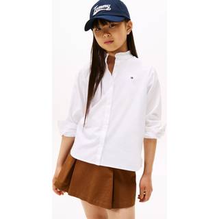 Ruffle Collar Poplin Relaxed Fit Blouse