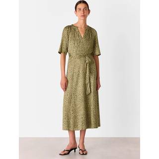 Whistles Whistles Green Leopard Viscose Midi Dress - 38