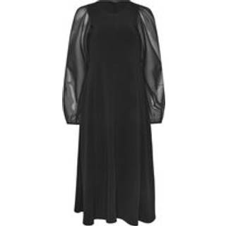 Lts Tall Black Mesh Sleeve Midi Dress Size 10