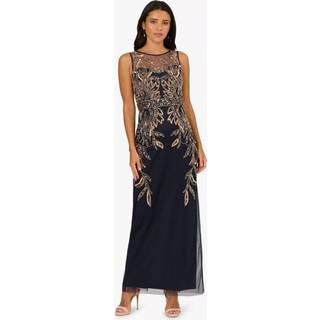 Adrianna Papell Adrianna Papell Blue Studio Beaded Column Long Dress - EU 38 (UK 10)