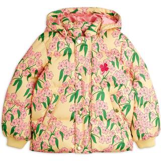 Mini Rodini Alpine Flowers Puffer Med Hætte  Yellow 104/110 cm  Gul  104/110 cm  kvinde