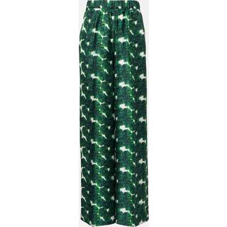 Max Mara Morena printed silk twill wide-leg pants - green - S-M