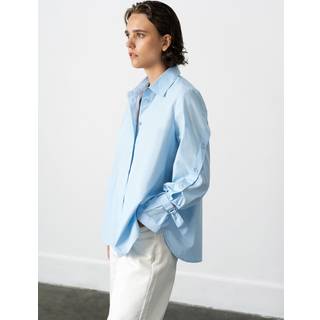 French Connection French Connection Blue Cambria Longline Side Slit Shirt - xsmall